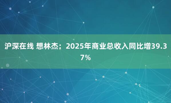 沪深在线 想林杰：2025年商业总收入同比增39.37%