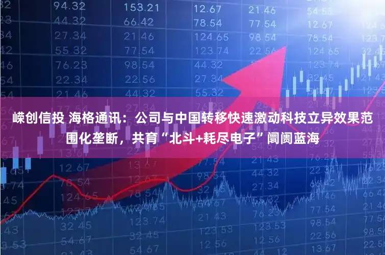 嵘创信投 海格通讯：公司与中国转移快速激动科技立异效果范围化垄断，共育“北斗+耗尽电子”阛阓蓝海