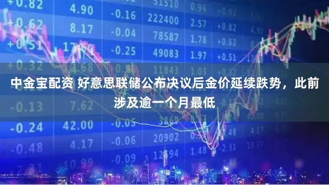 中金宝配资 好意思联储公布决议后金价延续跌势，此前涉及逾一个月最低