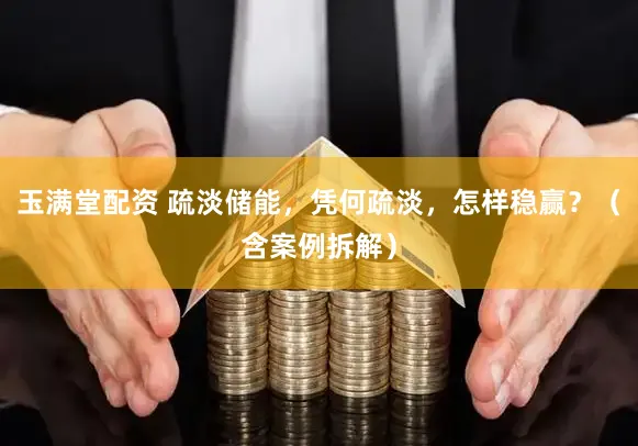 玉满堂配资 疏淡储能，凭何疏淡，怎样稳赢？（含案例拆解）