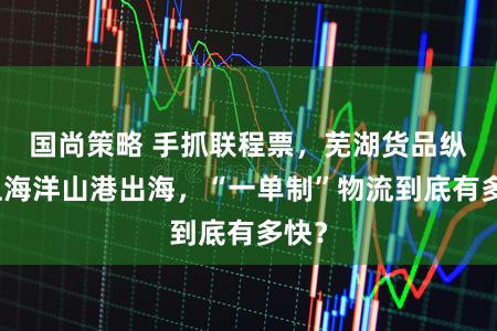 国尚策略 手抓联程票，芜湖货品纵贯上海洋山港出海，“一单制”物流到底有多快？